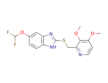 Molecular Structure of 102625-64-9 (5-Difluoromethoxy-2-{[(3,4-dimethoxy-2-pyridinyl)methyl]thio}-1H-benzimidazole)