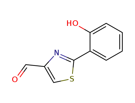 Molecular Structure of 83053-39-8 (2-(2-Hydroxyphenyl)-4-thiazolecarbaldehyde)