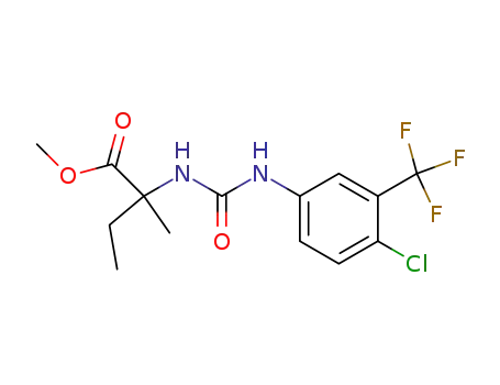 2-<3-(4-Chlor-α,α,α-trifluor-m-tolyl)ureido>-2-methylbuttersaeuremethylester