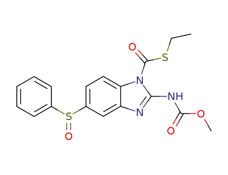 5-Benzenesulfinyl-2-methoxycarbonylamino-benzoimidazole-1-carbothioic acid S-ethyl ester
