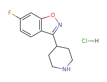 84163-13-3,6-Fluoro-3-(4-piperidinyl)-1,2-benzisoxazole hydrochloride,1,2-Benzisoxazole,6-fluoro-3-(4-piperidinyl)-, monohydrochloride (9CI);4-(6-Fluoro-1,2-benzisoxazol-3-yl)piperidinehydrochloride;6-Fluoro-3-(4-piperidinyl)-1,2-benzisoxazole hydrochloride;6-Fluoro-3-(4-piperidinyl)benzisoxazole hydrochloride;6-Fluoro-3-(piperidin-4-yl)benzo[d]isoxazole hydrochloride;6-Fluoro-3-(4-piperidinyl)-1,2-benzisoxazole HCl;6-Fluoro-3-(4-piperidinyl)-1, 2-benzisoxazole hydrochloride;