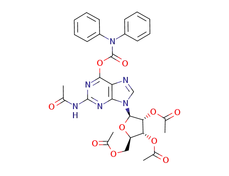 2-(acetylamino)-6-(diphenylcarbamoyloxy)-9-(β-D-tri-O-acetylribofuranosyl)-9H-purine
