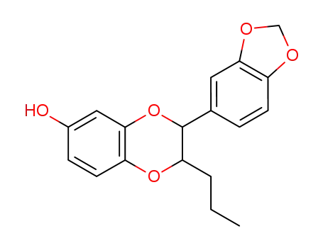(+/-)-(2R*,3R*/S*)-2-Propyl-6-hydroxy-3-(3,4-methylenedioxyphenyl)-1,4-benzodioxane