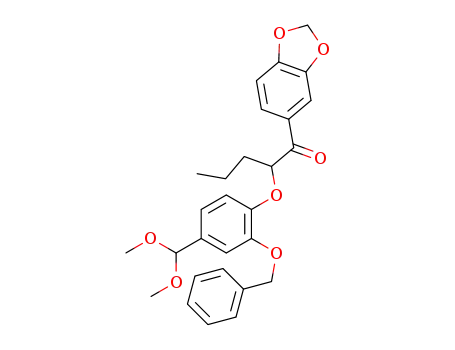 1-Benzo[1,3]dioxol-5-yl-2-(2-benzyloxy-4-dimethoxymethyl-phenoxy)-pentan-1-one