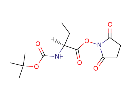 Molecular Structure of 103290-07-9 (CarbaMic acid, [1-[[(2,5-dioxo-1-pyrrolidinyl)oxy]carbonyl]propyl]-, 1,1-diMethylethyl ester, (S)-)