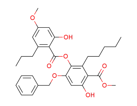 methyl 4-benzyloxy-3-(2'-hydroxy-4'-methoxy-6'-propylbenzoyloxy)-6-hydroxy-2-pentylbenzoate