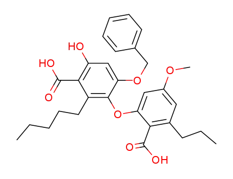 2-(2'-benzyloxy-5'-carboxy-4'-hydroxy-6'-pentylphenoxy)-4-methoxy-6-propylbenzoic acid