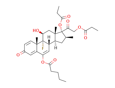 9α-fluoro-6,11β,17α,21-tetrahydroxy-16β-methyl-1,4,6-pregnatriene-3,20-dione 6-valerate 17,21-dipropionate
