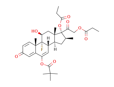 9α-fluoro-6,11β,17α,21-tetrahydroxy-16β-methyl-1,4,6-pregnatriene-3,20-dione 6-trimethylacetate 17,21-dipropionate
