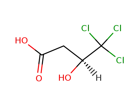 Molecular Structure of 16493-64-4 (Butanoic acid, 4,4,4-trichloro-3-hydroxy-, (S)-)