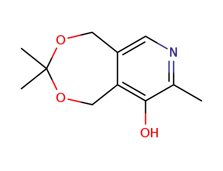 Molecular Structure of 948-00-5 ([1,3]Dioxepino[5,6-c]pyridin-9-ol, 1,5-dihydro-3,3,8-trimethyl-)