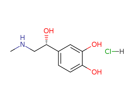 55-31-2,Epinephrine Hydrochloride,1,2-Benzenediol,4-[(1R)-1-hydroxy-2-(methylamino)ethyl]-, hydrochloride (9CI);1,2-Benzenediol,4-[1-hydroxy-2-(methylamino)ethyl]-, hydrochloride, (R)-;Benzyl alcohol,3,4-dihydroxy-a-[(methylamino)methyl]-,hydrochloride, (-)- (8CI);(-)-Adrenaline hydrochloride;(-)-Epinephrinehydrochloride;Adrenalin chloride;Adrenalin hydrochloride;Adrenalinechlorhydrate;Adrenaline chloride;Adrenaline hydrochloride;Epinephrinechloride;Epinephrine hydrochloride;Gelatin-Epinephrine;Glaucon;SupranephrinSolution;Suprarenin hydrochloride;Tonogen;l-Adrenaline chloride;l-Adrenalinehydrochloride;l-Epinephrine chloride;l-Methylaminoethanolcatechol hydrochloride;