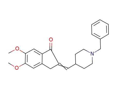 Molecular Structure of 120014-07-5 (1-Benzyl-4-(5,6-dimethoxy-1-oxoindan-2-ylindenemethyl)piperidine)