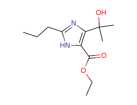 Molecular Structure of 144689-93-0 (Ethyl 4-(1-hydroxy-1-methylethyl)-2-propyl-imidazole-5-carboxylate)