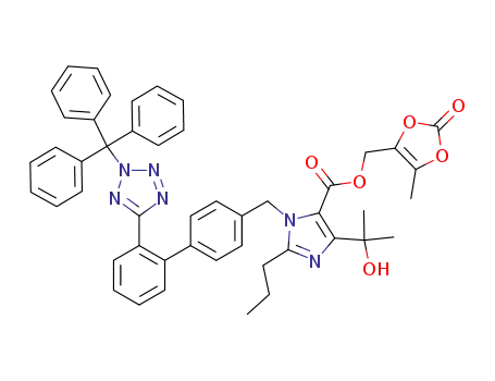 (5-methyl-2-oxo-1,3-dioxolen-4-yl)methyl4-(1-hydroxy-1-methylethyl)-2-propyl-1-[2′-(2-triphenylmethyl-2H-tetrazol-5-yl)biphenyl-4-yl]methyl-1H-imidazole-5-carboxylate