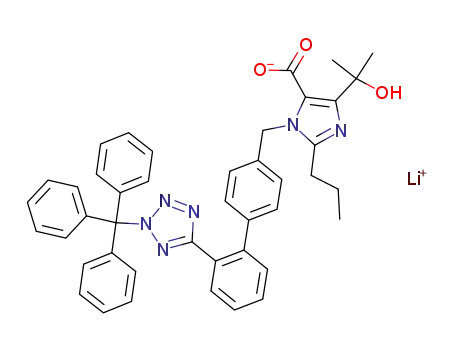 4-(1-hydroxy-1-methylethyl)-2-propyl-1-[[2'-[2-(triphenylmethyl)-2H-tetrazol-5yl]biphenyl-4-yl]methyl]imidazole-5-carboxylic acid lithium salt