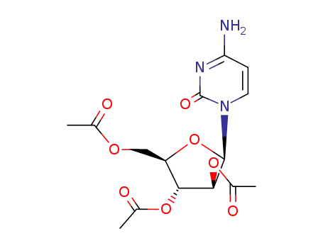 Molecular Structure of 6742-07-0 (1-(2-O,3-O,5-O-Triacetyl-β-D-arabinofuranosyl)-4-aminopyrimidin-2(1H)-one)