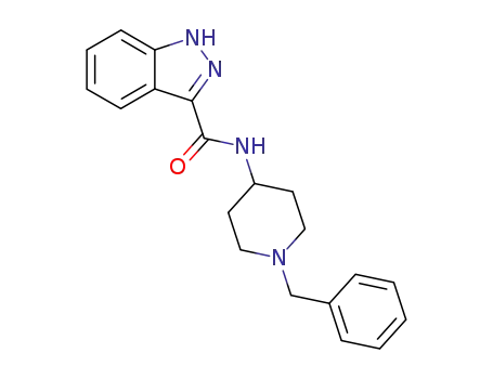 Molecular Structure of 207296-87-5 (1H-Indazole-3-carboxamide, N-[1-(phenylmethyl)-4-piperidinyl]-)