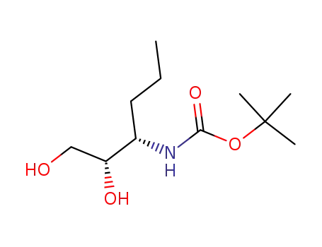 Molecular Structure of 220515-19-5 (Carbamic acid, [(1S)-1-[(1S)-1,2-dihydroxyethyl]butyl]-,
1,1-dimethylethyl ester)