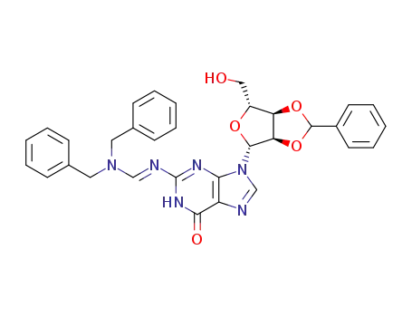 2-N-(N,N-dibenzylformamidino)-9-(2,3-O-benzylidene-β-D-ribofuranosyl)-guanine