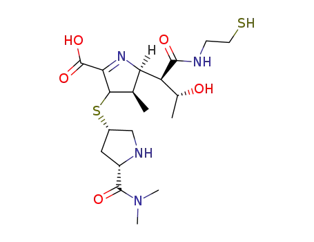 (4R,5S)-3-((3S,5S)-5-Dimethylcarbamoyl-pyrrolidin-3-ylsulfanyl)-5-[(1R,2R)-2-hydroxy-1-(2-mercapto-ethylcarbamoyl)-propyl]-4-methyl-4,5-dihydro-3H-pyrrole-2-carboxylic acid