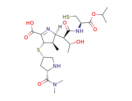 (4R,5S)-3-((3S,5S)-5-Dimethylcarbamoyl-pyrrolidin-3-ylsulfanyl)-5-[(1R,2R)-2-hydroxy-1-((R)-1-isopropoxycarbonyl-2-mercapto-ethylcarbamoyl)-propyl]-4-methyl-4,5-dihydro-3H-pyrrole-2-carboxylic acid