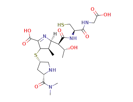 (4R,5S)-5-{(1R,2R)-1-[(R)-1-(Carboxymethyl-carbamoyl)-2-mercapto-ethylcarbamoyl]-2-hydroxy-propyl}-3-((3S,5S)-5-dimethylcarbamoyl-pyrrolidin-3-ylsulfanyl)-4-methyl-4,5-dihydro-3H-pyrrole-2-carboxylic acid