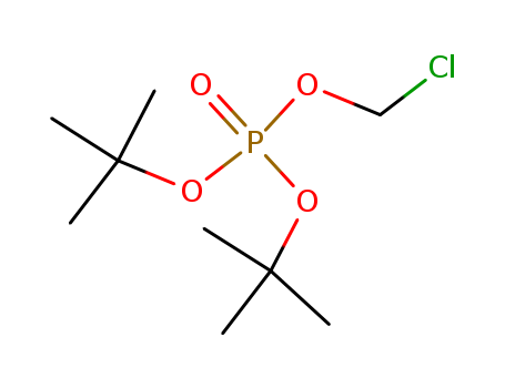229625-50-7,PHOSPHORIC ACI DI-T-BUTYL EXTER CHLOROMETHYL ESTER,phosphoric acid di-t-butyl ester chloromethyl ester;di-tert-butyl chloromethyl phosphonate;phosphoric acid di-tert-butyl ester chloromethyl ester;Di-tert-butyl chloromethyl phosphate;di-tert-butyl chloromethylene phosphate ester;chloromethyl di-tert-butyl phosphate;Phosphoric acid di-tert-butyl chloromethyl ester;