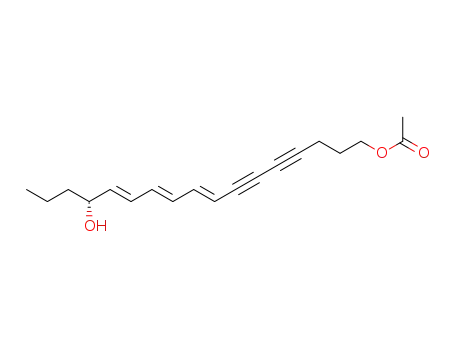 Acetic acid (8E,10E,12E)-(R)-14-hydroxy-heptadeca-8,10,12-triene-4,6-diynyl ester