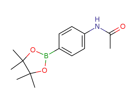 Molecular Structure of 214360-60-8 (4'-(4,4,5,5-TETRAMETHYL-1,3,2-DIOXABOROLAN-2-YL)ACETANILIDE)
