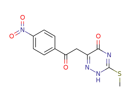 3-methylsulfanyl-6-[2-(4-nitro-phenyl)-2-oxo-ethyl]-2H-[1,2,4]triazin-5-one