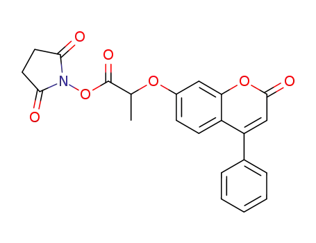N-hydroxysuccinimide ester of 7-(1-carboxyethoxy)-4-phenylcoumarin