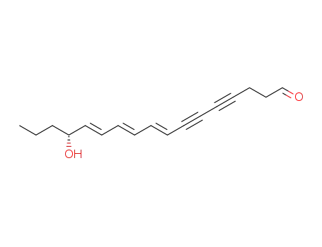 (8E,10E,12E)-(R)-14-Hydroxy-heptadeca-8,10,12-triene-4,6-diynal