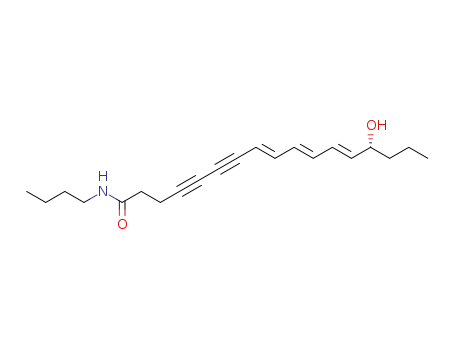 (8E,10E,12E)-(R)-14-Hydroxy-heptadeca-8,10,12-triene-4,6-diynoic acid butylamide