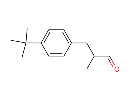 80-54-6,Lily aldehyde,Hydrocinnamaldehyde,p-tert-butyl-a-methyl-(6CI,7CI,8CI);2-Methyl-3-(4-tert-butylphenyl)propanal;3-(p-tert-Butylphenyl)-2-methylpropionaldehyde;4-(1,1-Dimethylethyl)-a-methylbenzenepropanal;Lilestralis;Lilial;NSC 22275;lilestral;p-tert-Butyl-a-methylhydrocinnamaldehyde;pt-bucinal;a-Methyl-p-tert-butylhydrocinnamaldehyde;