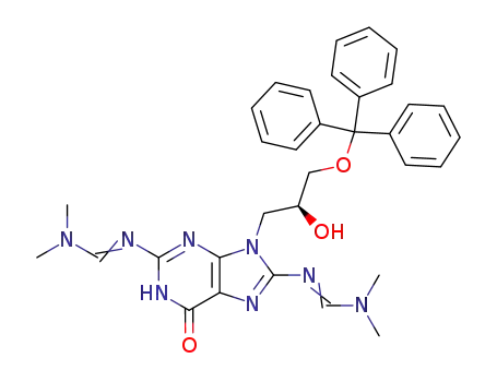 N'-[8-(dimethylamino-methyleneamino)-9-(2-hydroxy-3-trityloxy-propyl)-6-oxo-6,9-dihydro-1H-purin-2-yl]-N,N-dimethyl-formamidine