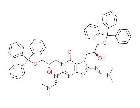 N'-[8-(dimethylamino-methyleneamino)-1,7-bis-(2-hydroxy-3-trityloxy-propyl)-6-oxo-6,7-dihydro-1H-purin-2-yl]-N,N-dimethyl-formamidine