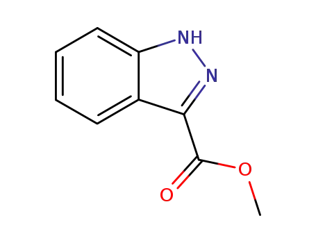 Molecular Structure of 43120-28-1 (1H-INDAZOLE-3-CARBOXYLIC ACID METHYL ESTER)
