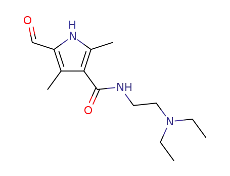 Molecular Structure of 356068-86-5 (N-(2-(Diethylamino)ethyl)-5-formyl-2,4-dimethyl-1H-pyrrole-3-carboxamide)