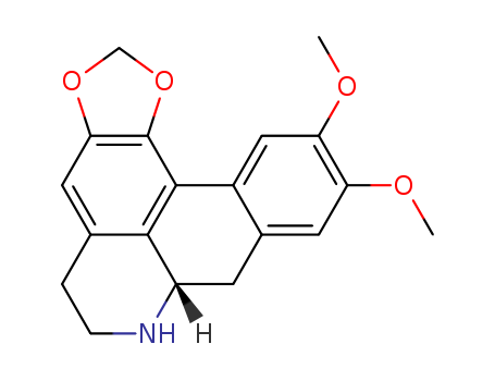 25394-59-6,nordicentrine,5H-Benzo[g]-1,3-benzodioxolo[6,5,4-de]quinoline,6,7,7a,8-tetrahydro-10,11-dimethoxy-, (S)- (9CI); 6aa-Noraporphine, 9,10-dimethoxy-1,2-(methylenedioxy)-(8CI); (+)-Nordicentrine; Actinodaphnine methyl ether; N-Nordicentrine;Nordicentrine