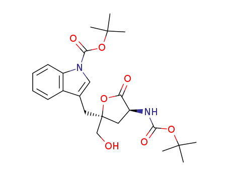 (2S,4S)-4-(tert-butoxycarbonyl)amino-2-[(1-(tert-butoxycarbonyl)indol-3-yl)methyl]-2-(hydroxymethyl)oxolan-5-one