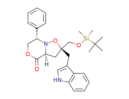 (2S,5S,8aS)-2-[(tert-butyl(dimethyl)silyloxy)methyl]-2-[(indol-3-yl)methyl]-2-(hydroxymethyl)-5-phenyl-1,5,6,8a-tetrahydro-3,7-dioxaindolizin-8(2H)-one