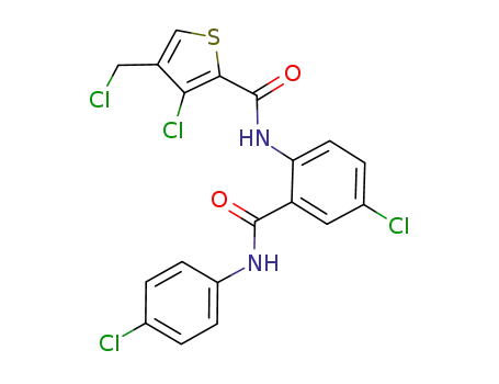 3-chloro-N-(4-chloro-2-{[(4-chlorophenyl)amino]carbonyl}phenyl)-4-(chloromethyl)-2-thiophenecarboxamide