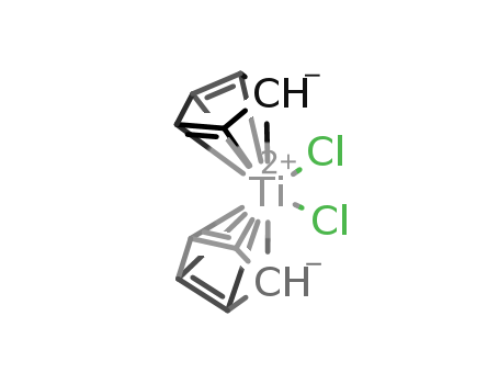 1271-19-8,Titanocene dichloride,Dicyclopentadienyltitanium(IV)dichloride (6CI);Titanium, dichlorodi-p-cyclopentadienyl- (8CI);Bis(cyclopentadienyl)dichlorotitanium;Bis(cyclopentadienyl)titanium dichloride;Bis(h5-cyclopentadienyl)titanium dichloride;Bis(p-cyclopentadienyl)titaniumdichloride;Dichlorobis(1,3-cyclopentadiene)titanium;Dichlorobis(cyclopentadienyl)titanium;Dichlorobis(h5-2,4-cyclopentadien-1-yl)titanium;Dichlorobis(h5-cyclopentadienyl)titanium;Dichlorobis(p-cyclopentadienyl)titanium;Dichlorodi-p-cyclopentadienyltitanium;Dichlorodicyclopentadienyltitanium;Dichlorotitanocene;Dicyclopentadienyldichlorotitanium;Dicyclopentadienyltitanium dichloride;Bis(cyclopentadienyl)-Titaniumdichloride;
