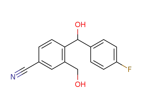 Molecular Structure of 207680-98-6 (Benzonitrile, 4-[(4-fluorophenyl)hydroxymethyl]-3-(hydroxymethyl)-)