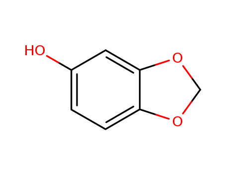 533-31-3,Sesamol,Phenol,3,4-(methylenedioxy)- (7CI,8CI);3,4-(Methylenedioxy)phenol;4-Hydroxy-1,2-methylenedioxybenzene;5-Hydroxy-1,3-benzodioxole;Benzodioxol-5-ol;NSC 59256;3,4-Methylenedioxyphenol (Sesamol);