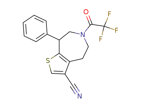8-Phenyl-5,6,7,8-tetrahydro-6-trifluoroacetyl-4H-thieno-[2,3-d]-azepine-3-carbonitrile