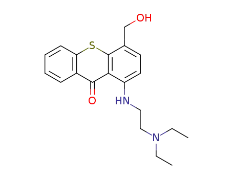 Molecular Structure of 3105-97-3 (1-[(2-[DIETHYLAMINO]ETHYL)AMINO]-4-[HYDROXYMETHYL]-9H-THIOXANTHEN-9-ONE)