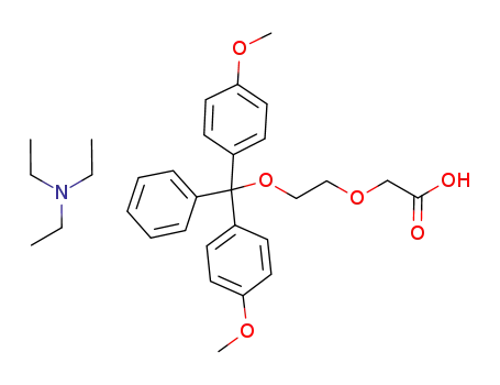 Molecular Structure of 403730-25-6 (Acetic acid, [2-[bis(4-methoxyphenyl)phenylmethoxy]ethoxy]-, compd.
with N,N-diethylethanamine (1:1))