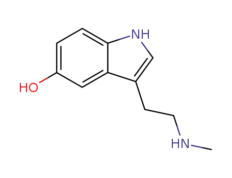 Molecular Structure of 1134-01-6 (3-(2-methylaminoethyl)-1H-indol-5-ol)